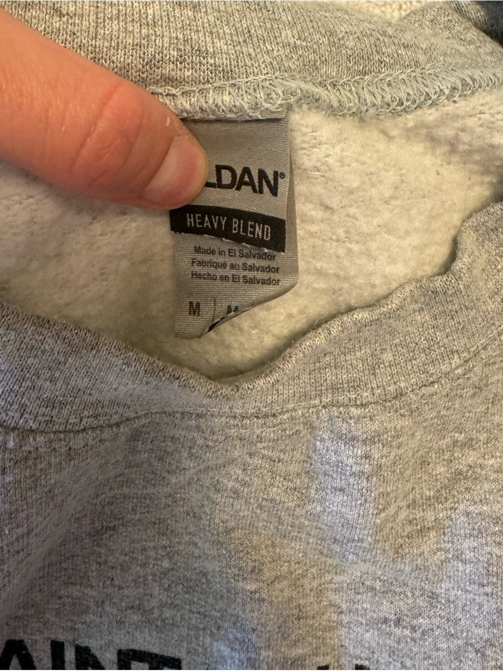 Gildan Gray cropped Saint Laurent sweatshirt - Picture 2 of 3